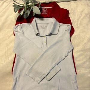 The Children's Place / IZOD Long Sleeve Uniform Pique Polo - Lot of 2
